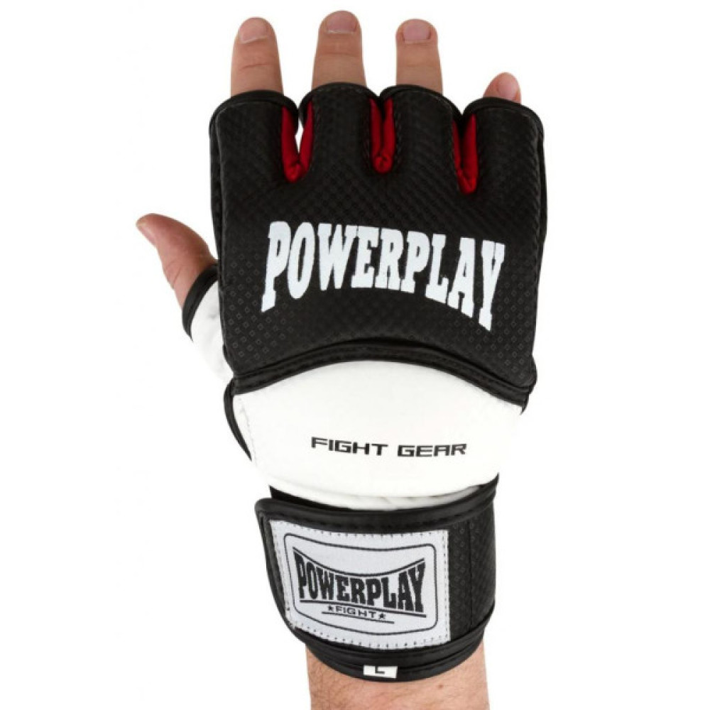 Рукавички для MMA PowerPlay 3075 M Black/White (PP_3075_M_Bl/White)