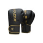 Боксерські рукавички RDX F6 Kara Matte Golden 6 унцій (BGR-F6MGL-6OZ)