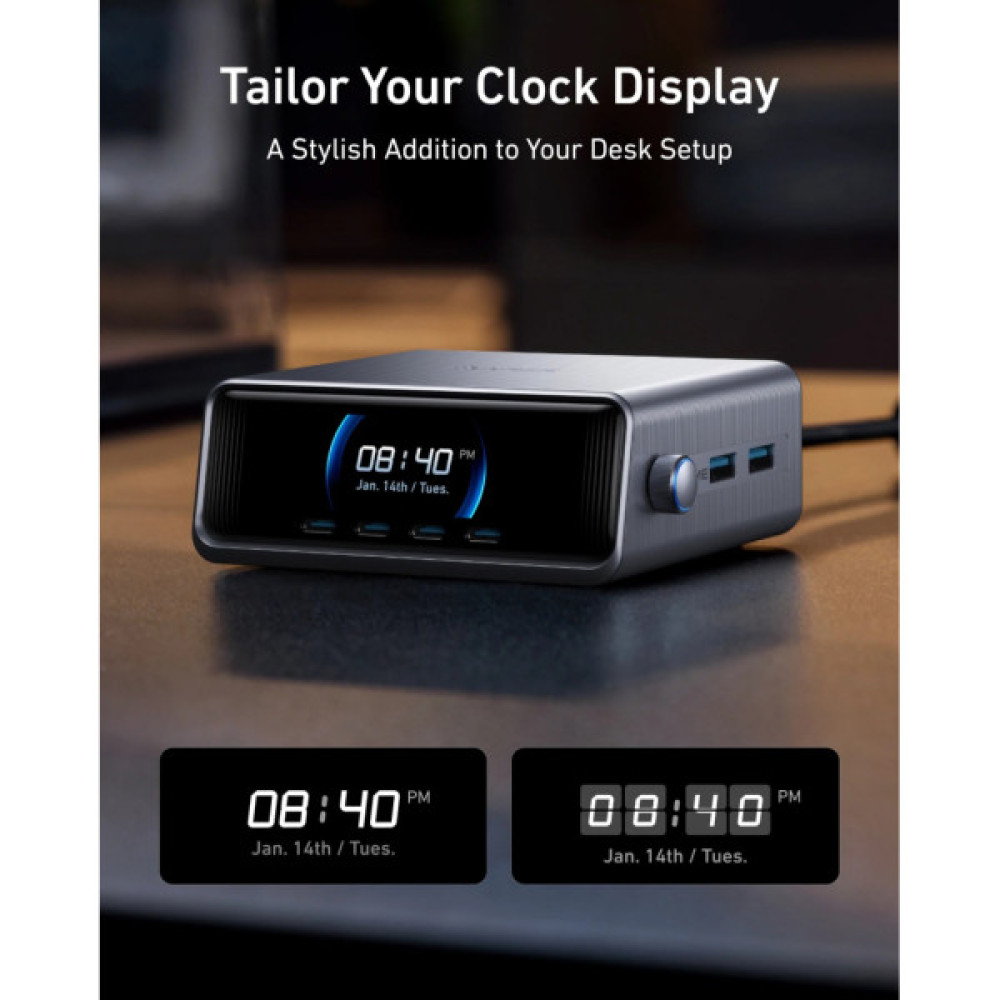 Зарядний пристрій Anker 4xUSB-C PD250W + 2xUSB GaNPrime black (A2345341)