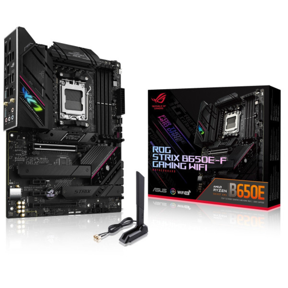 Материнcька плата ASUS ROG STRIX B650E-F GAMING WIFI sAM5 B650 4xDDR5 M.2 HDMI DP Wi-Fi BT ATX