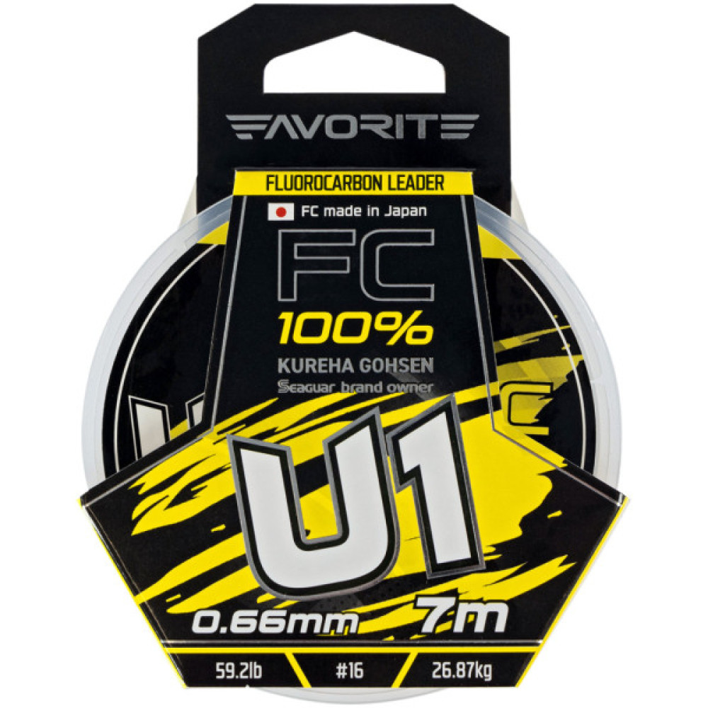 Флюорокарбон Favorite U1 FC 7m 16/0.66mm 59.2lb/26.87kg (1693.11.91)
