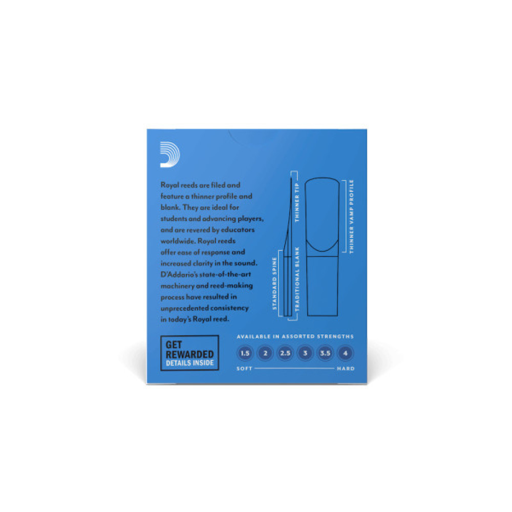 Тростина для саксофона D'Addario Royal - Soprano Sax #2.0 - 10 Pack (RIB1020)