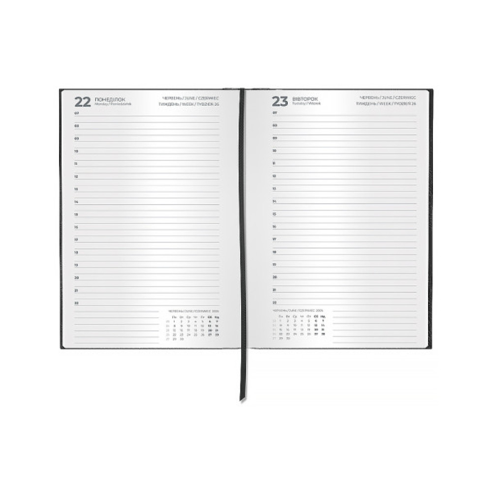 Тижневик Axent датований 2026 Classic Style, 145х210, чорний (8840-26-1-A)