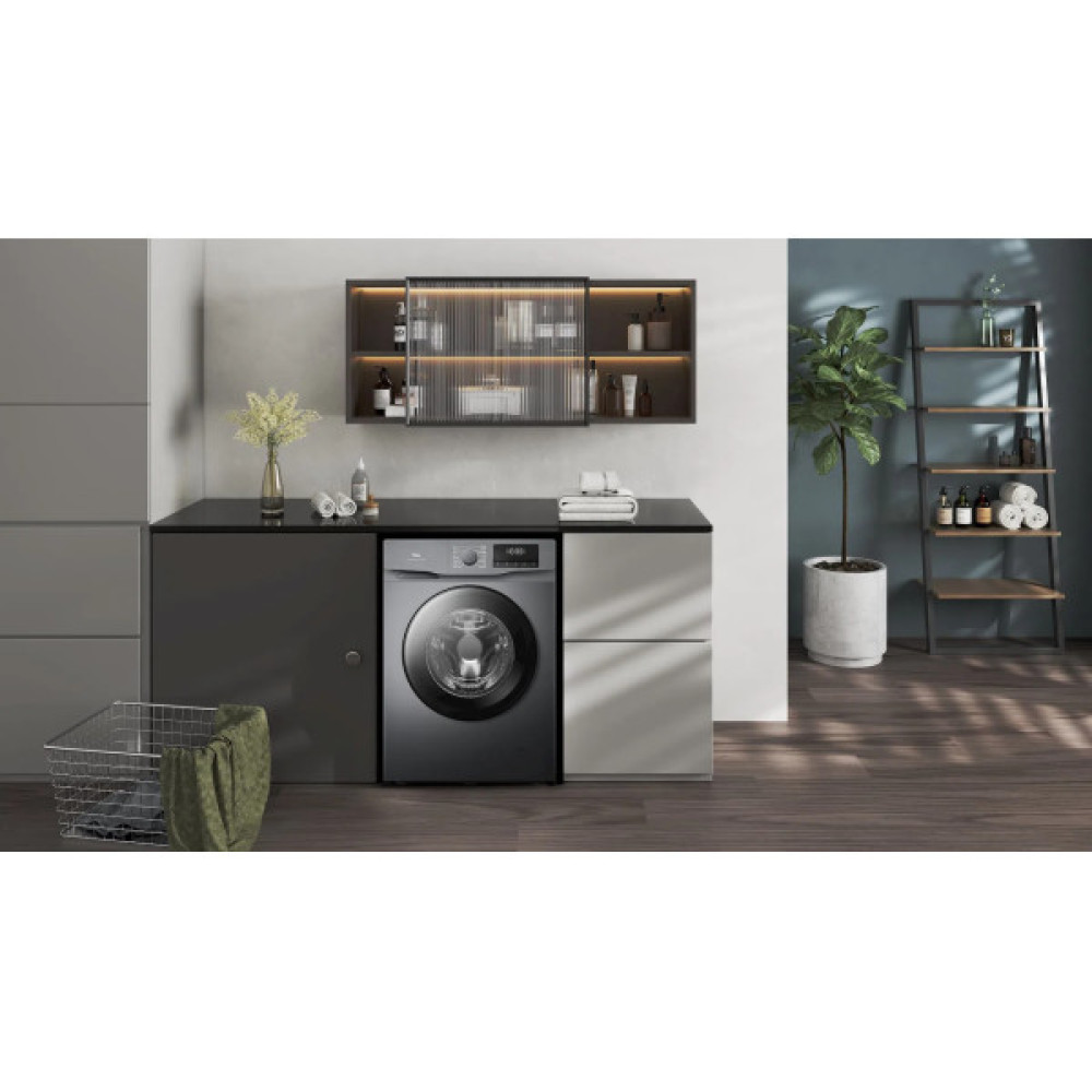 Пральна машина TCL фронтальна, 10кг, 1400, A+++, 62см, дисплей, пара, інвертор, сірий