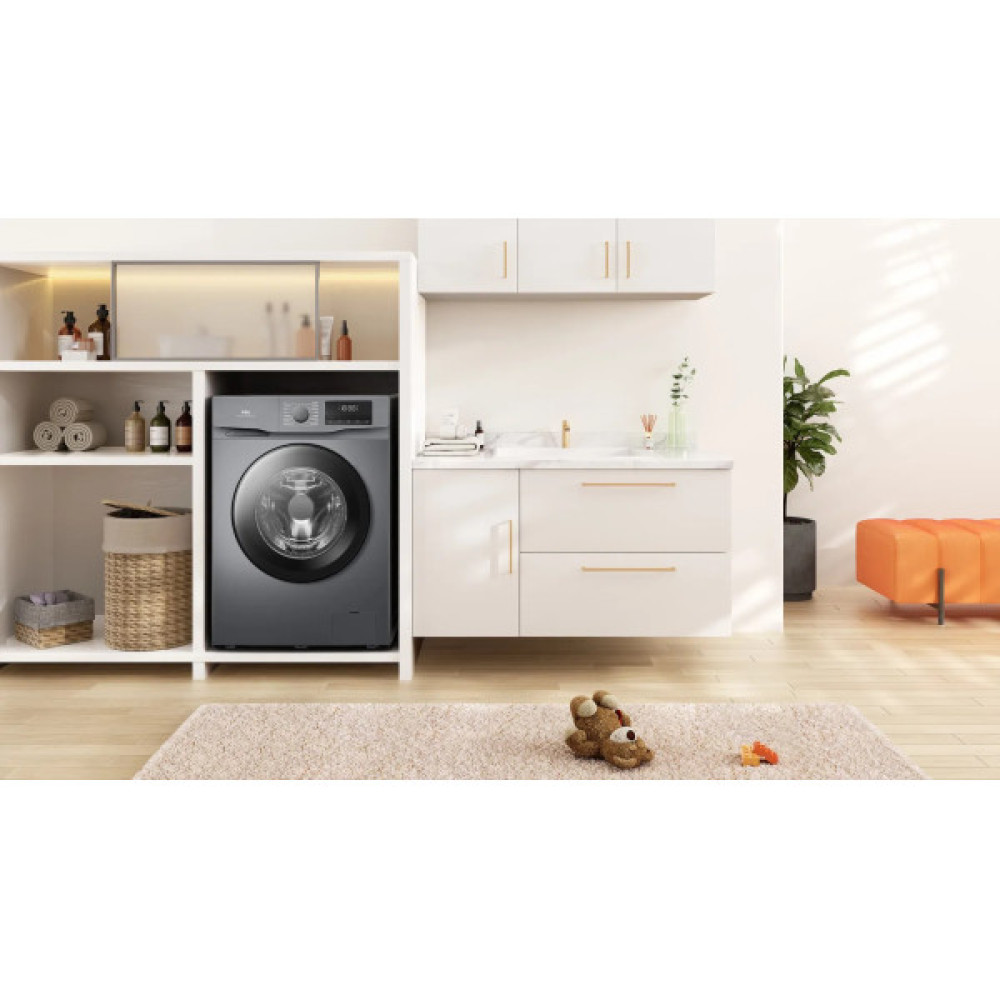 Пральна машина TCL фронтальна, 10кг, 1400, A+++, 62см, дисплей, пара, інвертор, сірий