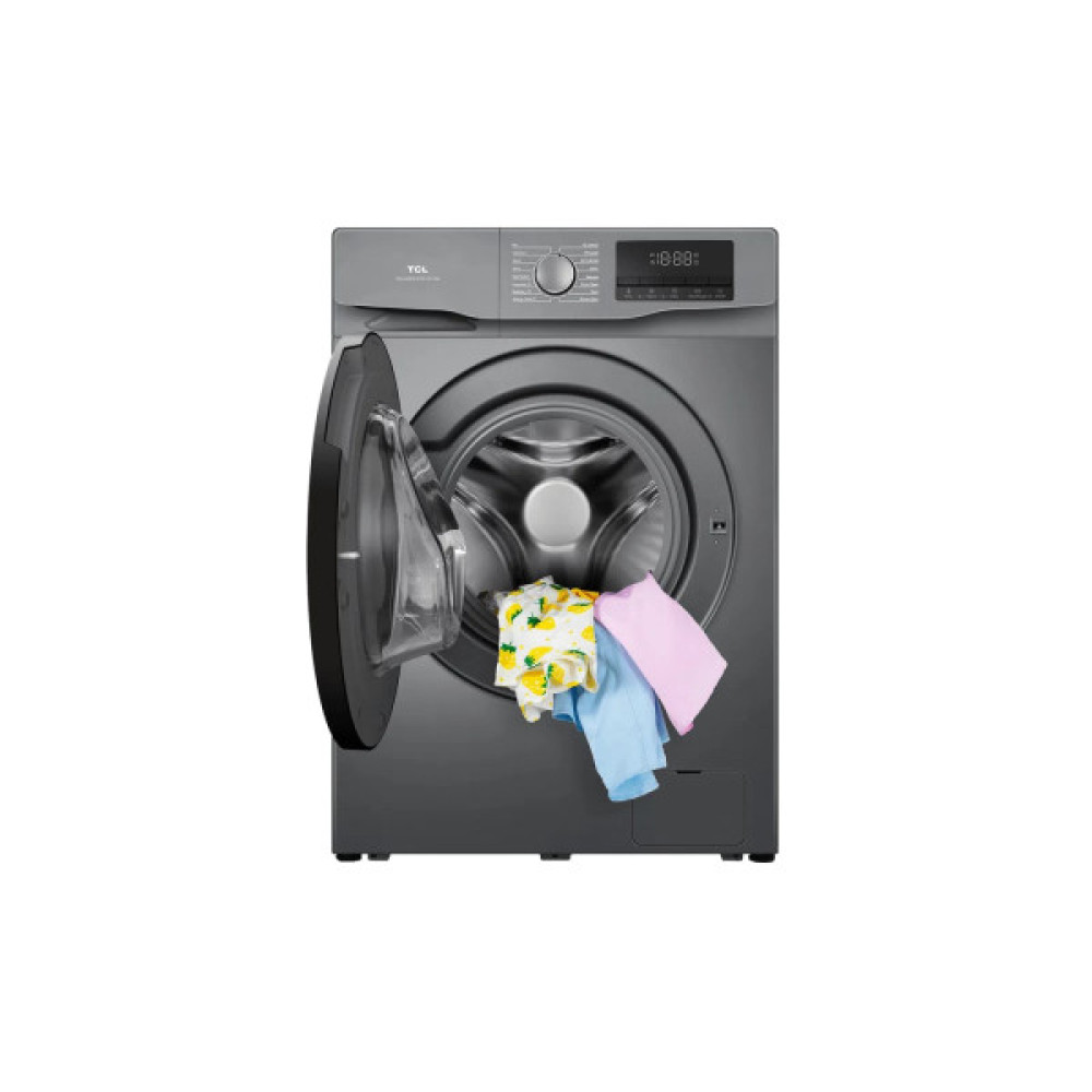 Пральна машина TCL фронтальна, 10кг, 1400, A+++, 62см, дисплей, пара, інвертор, сірий