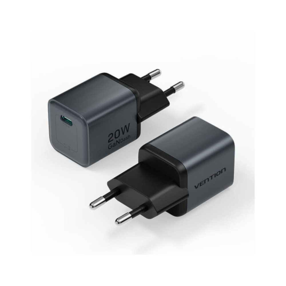 Зарядний пристрій Vention USB-C PD20W GaN gray (FEVH0-EU)