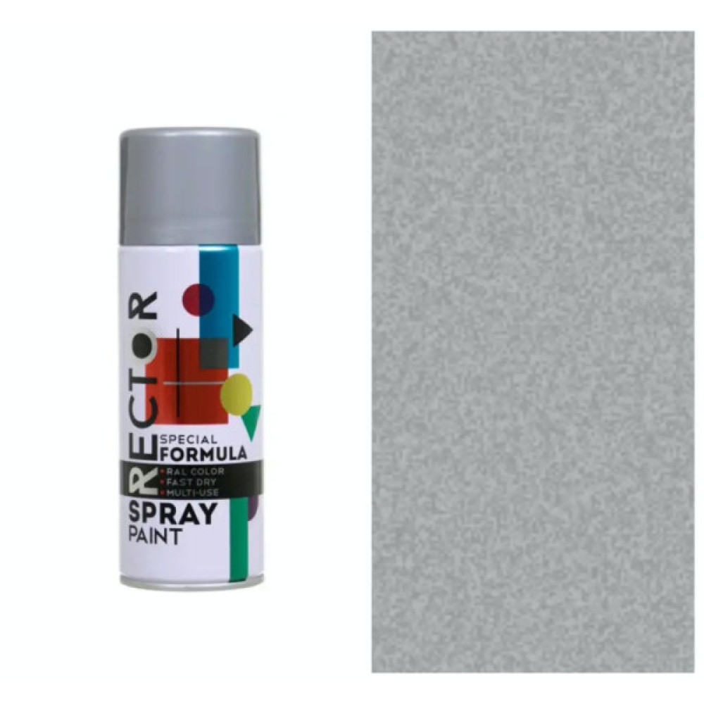 Аерозольна фарба для автомобіля RECTOR універсальна 9006 сріблястий, 400мл (000013233)