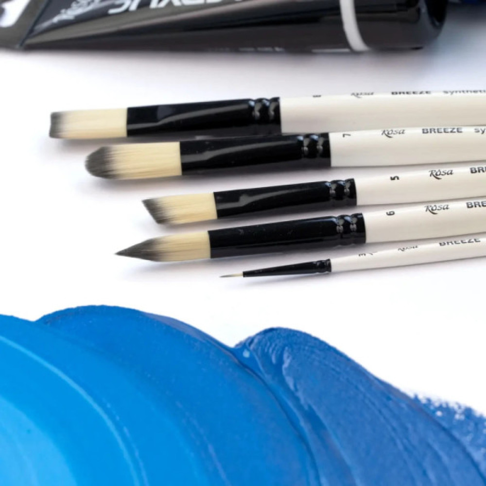 Пензлик для малювання Rosa Синтетика овальна, BREEZE 1226FR, №8 (4823098535584)