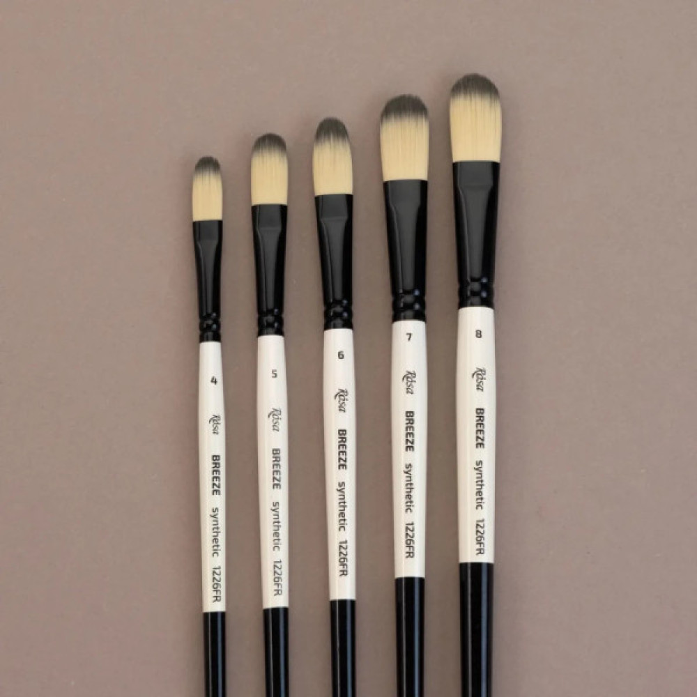 Пензлик для малювання Rosa Синтетика овальна, BREEZE 1226FR, №8 (4823098535584)