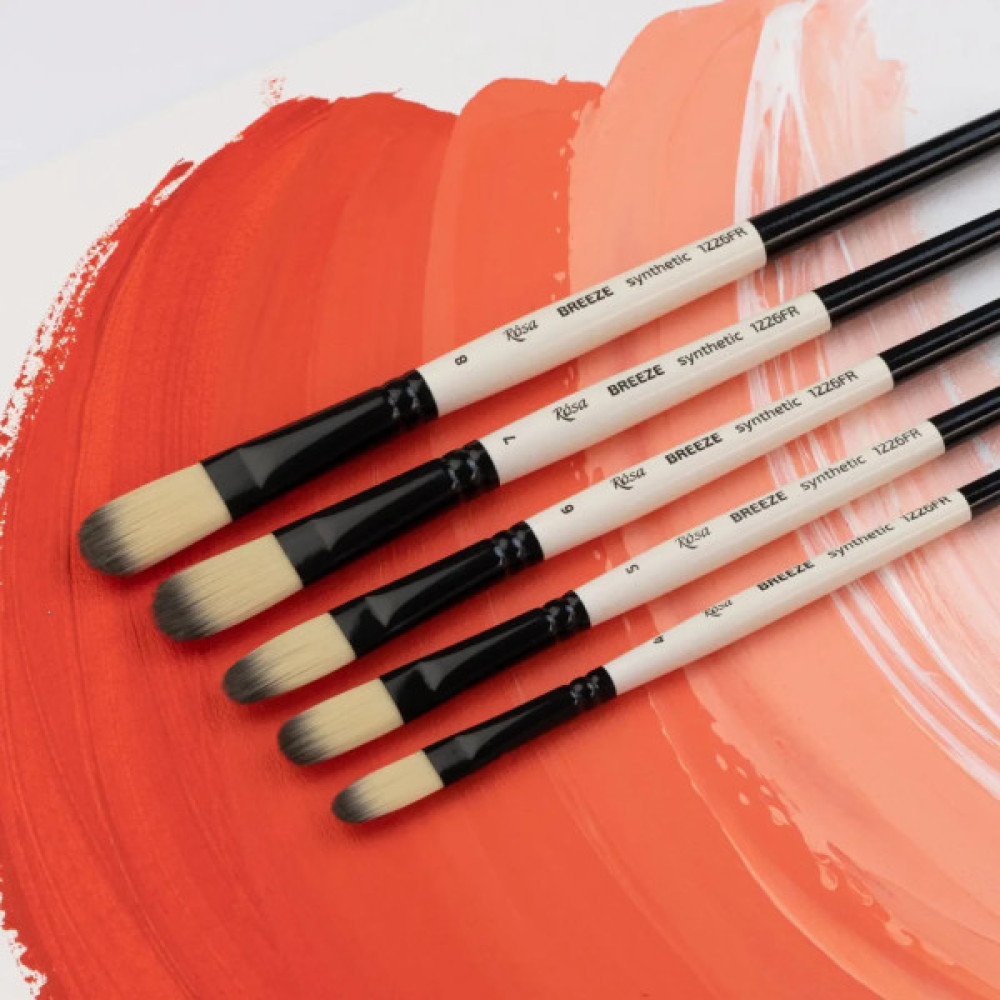 Пензлик для малювання Rosa Синтетика овальна, BREEZE 1226FR, №8 (4823098535584)
