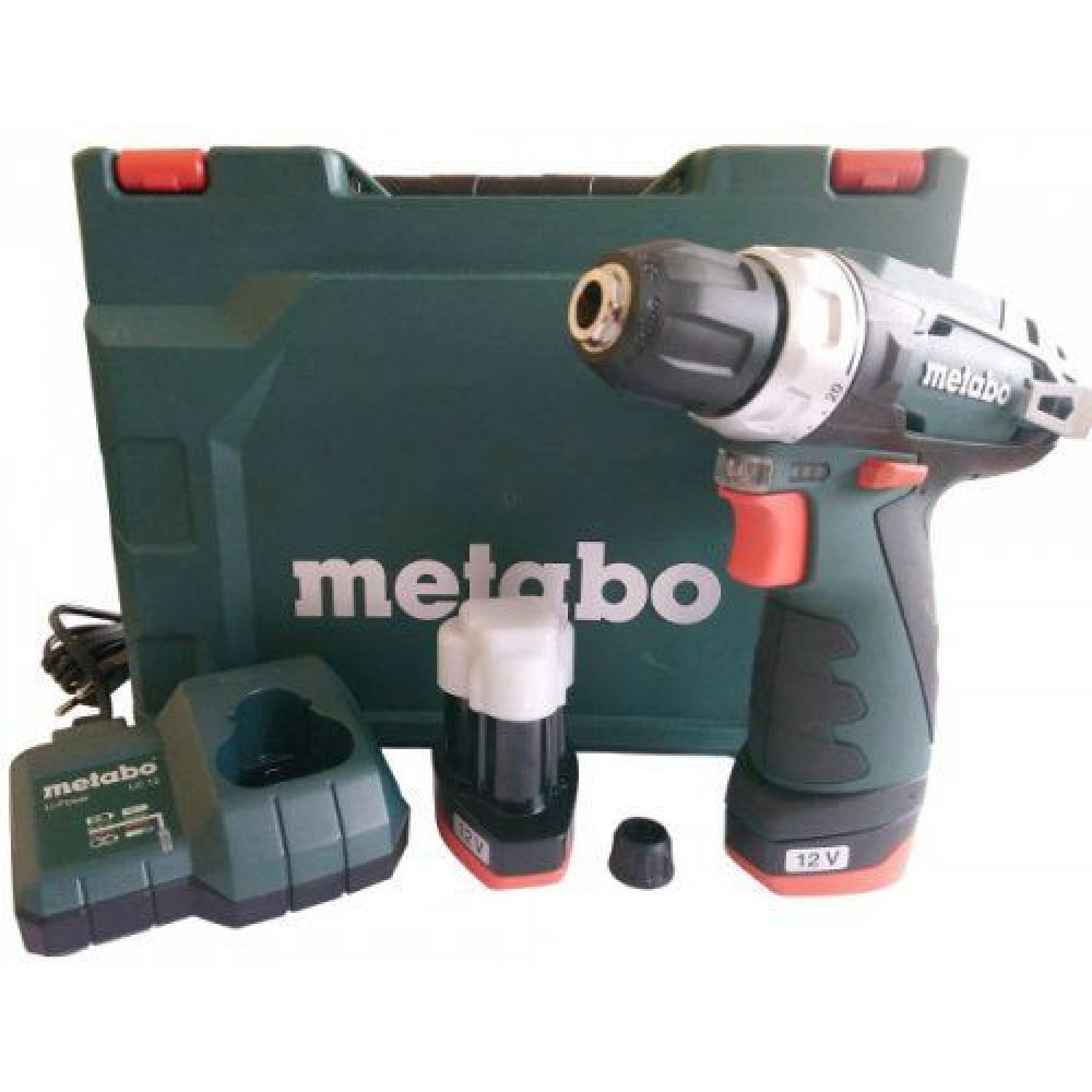 Шурупокрут-дриль акумуляторний Metabo PowerMaxx BS BASIC 12В 2х2А·год 17·34Нм 0-360·0-1400об/хв 0.8кг
