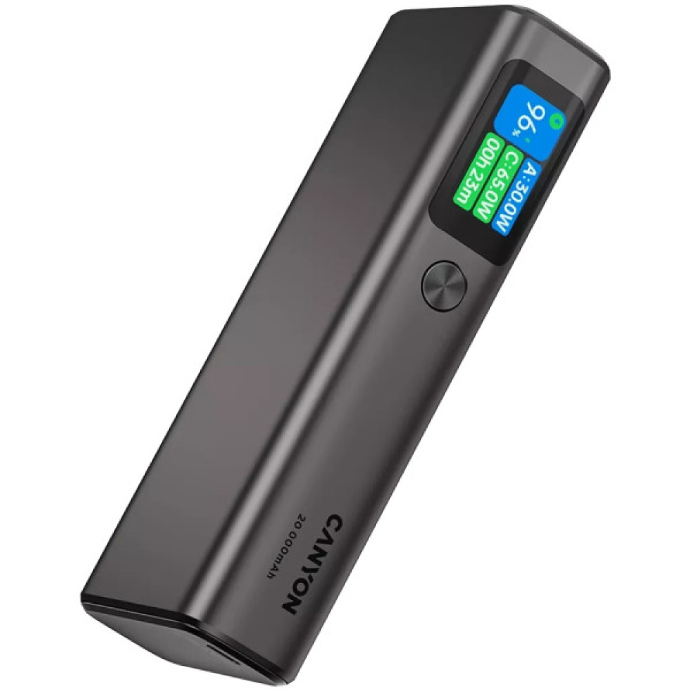 Батарея універсальна Canyon 20000mAh OnPower 230 TFT PD/130W Dark Grey (CNS-CPB230DG)