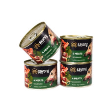 Консерви для собак Savory Gourmand "3+1" чотирма видами м'яса 4 шт х 200 г (2700000032695)