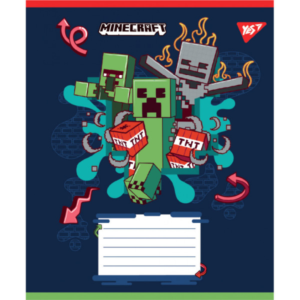 Зошит Yes Зошит учнівський шкільний Yes Minecraft Heroes А5 18 аркушів ліні (767580)