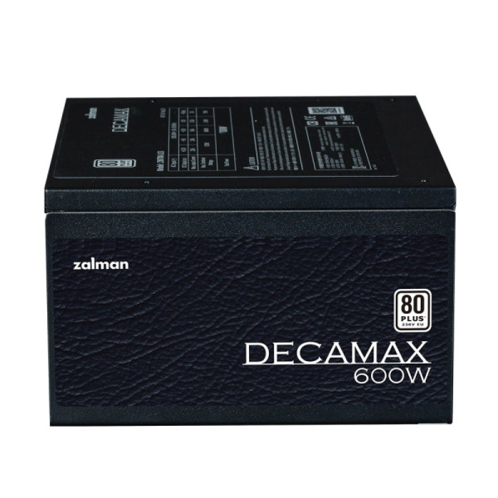 Блок живлення Zalman Decamax  (600W) 85%, 80 Plus, 120мм, 1xMB 24pin(20+4), 1xCPU 8pin(4+4), 3xMolex, 6xSATA, 2xPCIe 8pin(6+2)