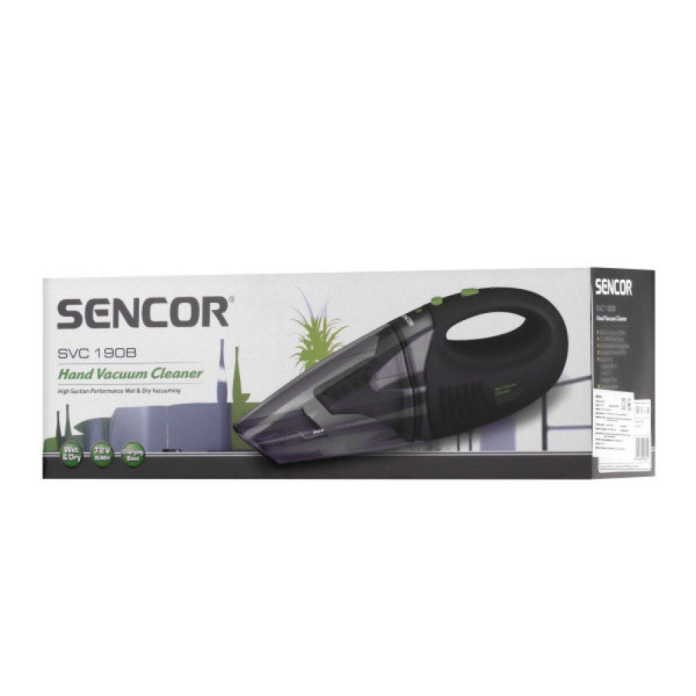 Пилосос Sencor  автомобільний, 450Вт, конт пил -0.5л, автон. робота до 15хв, вага-1.5кг, чорний