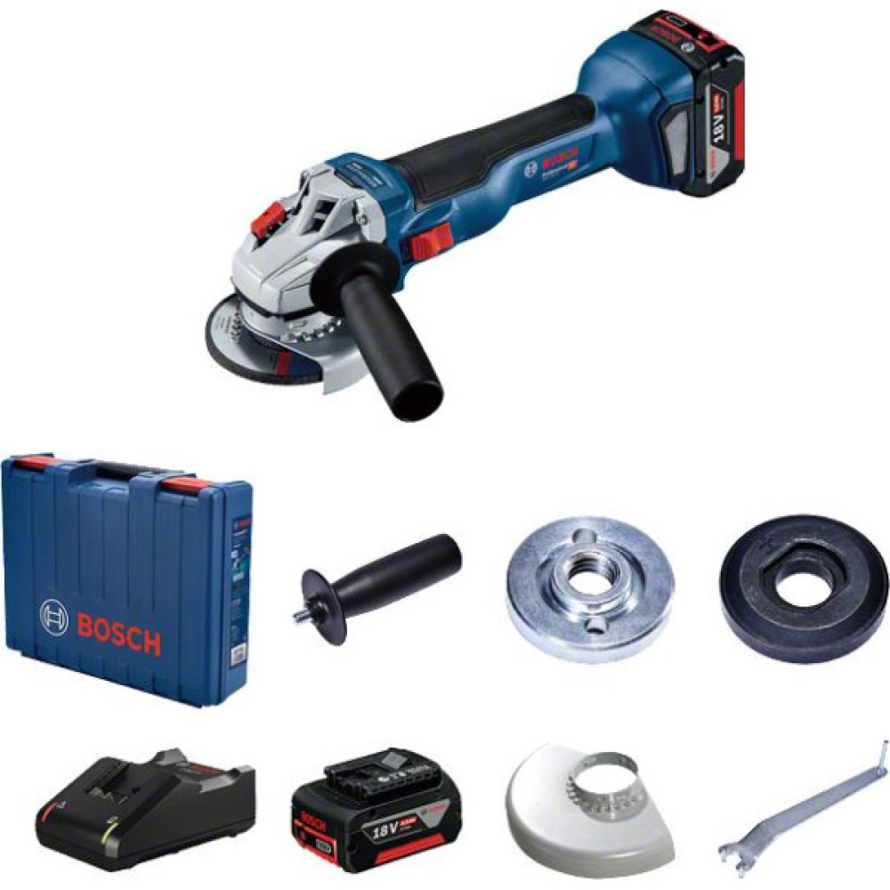 Шліфмашина кутова акумуляторна Bosch Professional 18V-10 125мм 18В 2x5.0А·год 9000об·хв L-BOXX 136 0.89кг