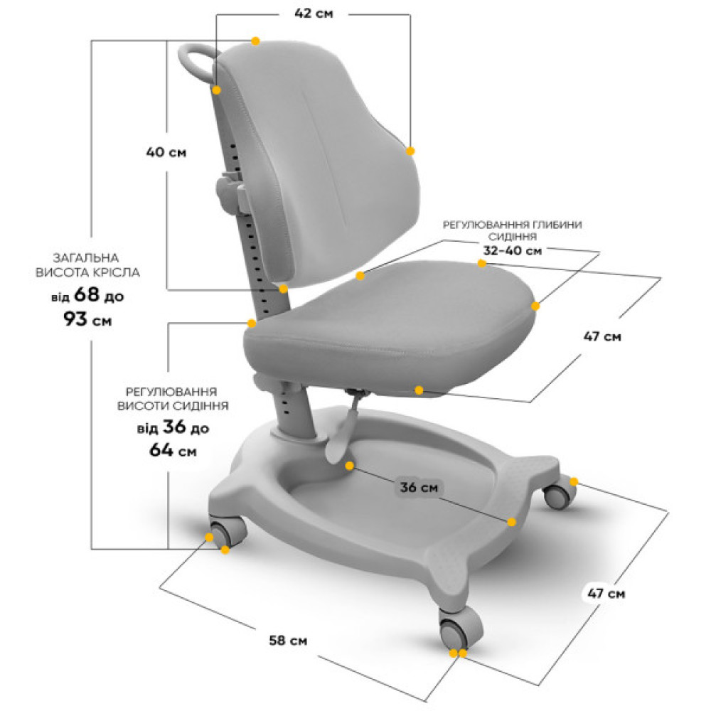 Дитяче крісло ErgoKids GT Y-402 ortopedic grey (Y-402 G)