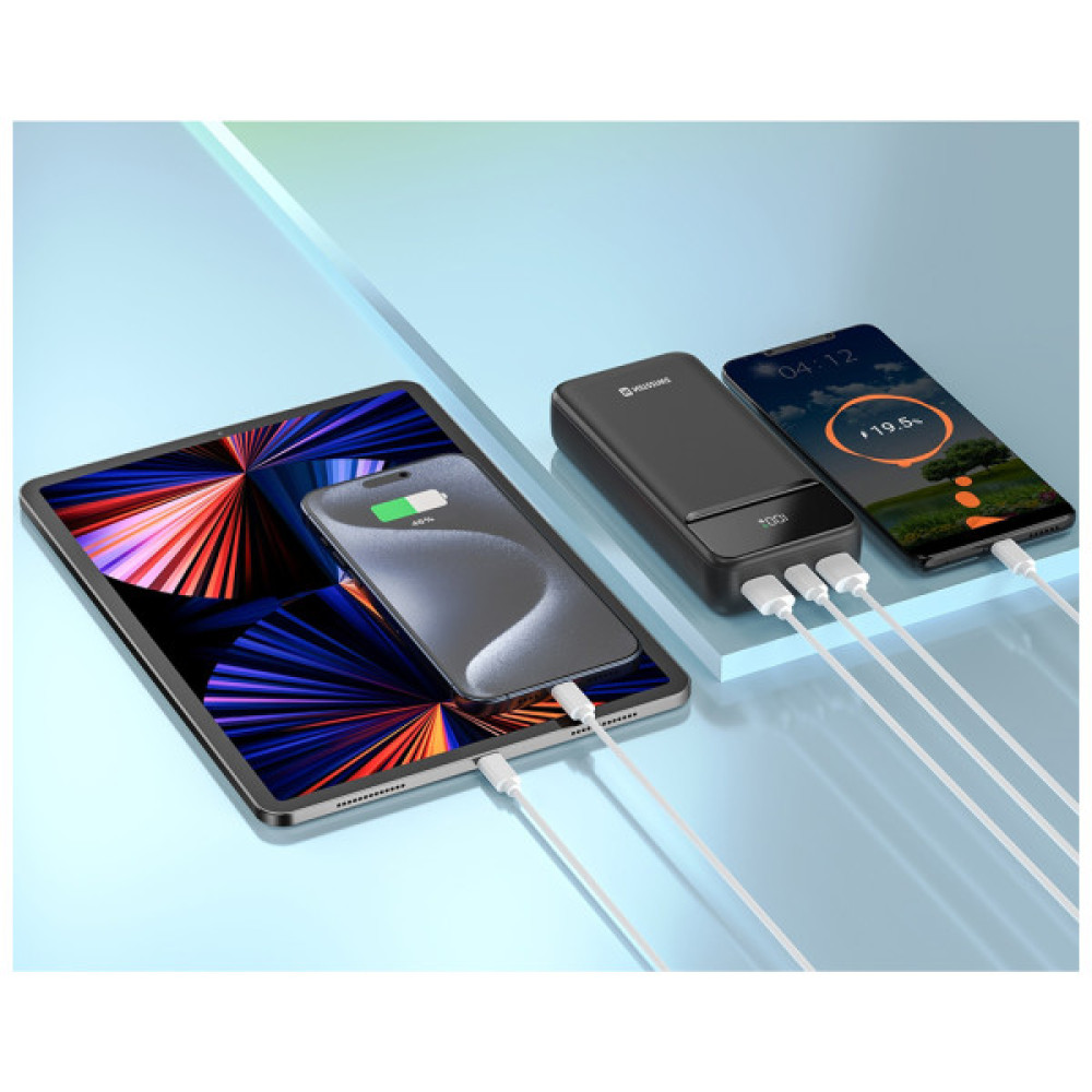 Батарея універсальна SWISSTEN 20000mAh POWER LINE II 22.5W PD QC Black (8595217490628)