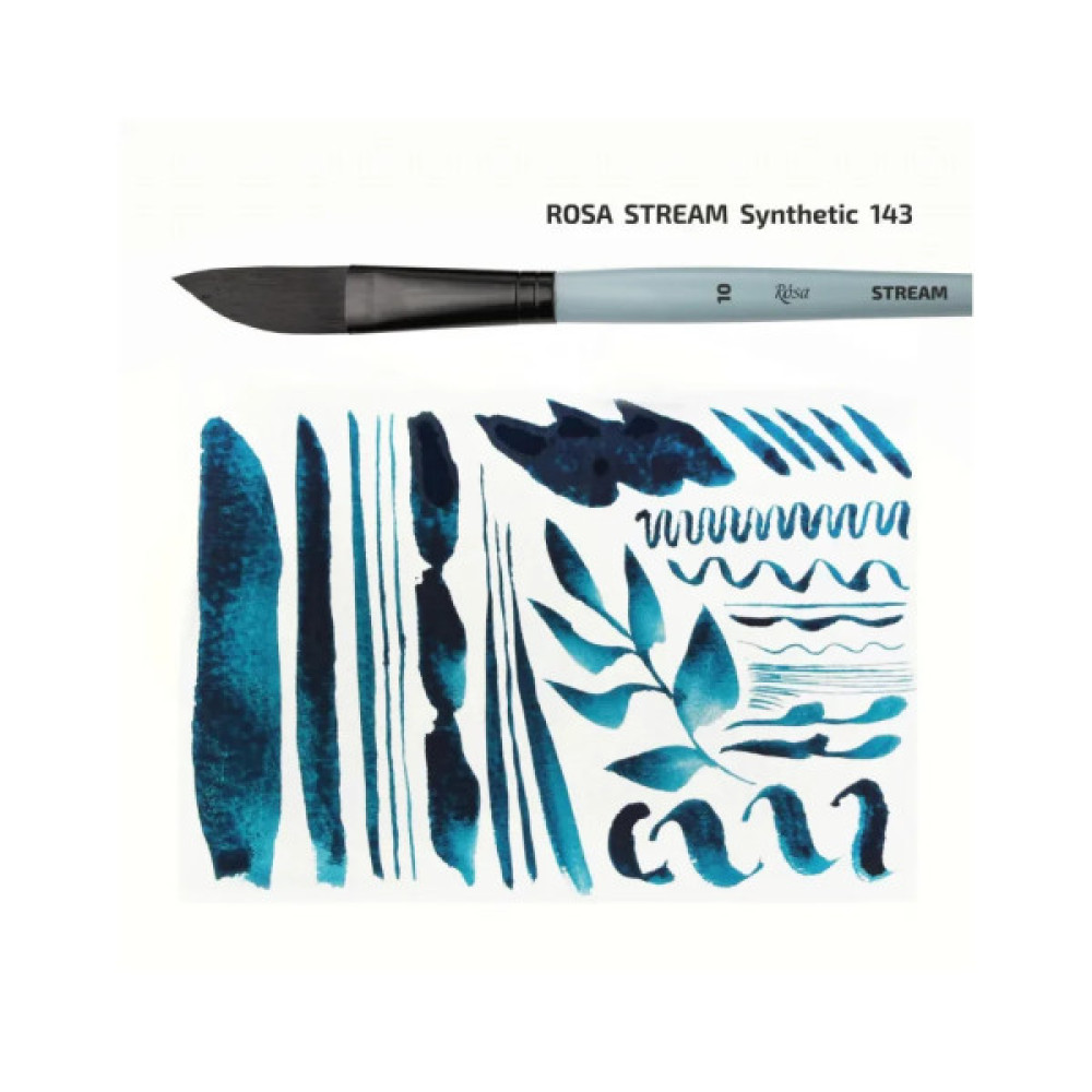 Пензлик для малювання Rosa Синтетика саблевидна плоска, даггер, STREAM 143, № 8 (4823098517344)