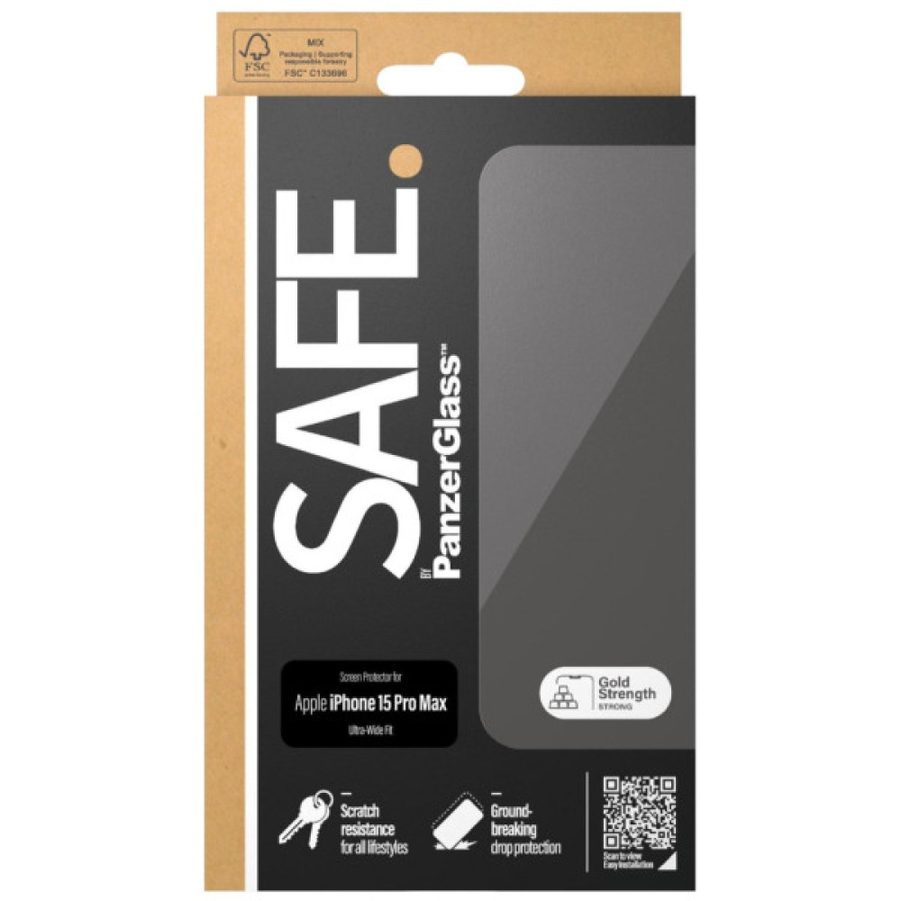 Скло захисне PANZERGLASS iPhone 15 Pro Max Ultra-Wide Fit (PG_SAFE95537)