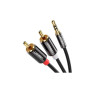Кабель мультимедійний 3.5mm M to 2xRCA M 2.0m AV116 black Ugreen (10584)