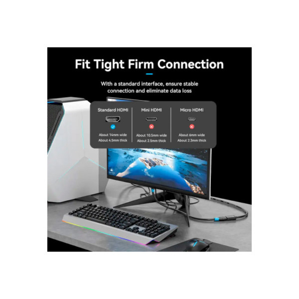 Кабель мультимедійний HDMI M to HDMI F 5.0m V2.0 4K60Hz VENTION (AHCBJ)