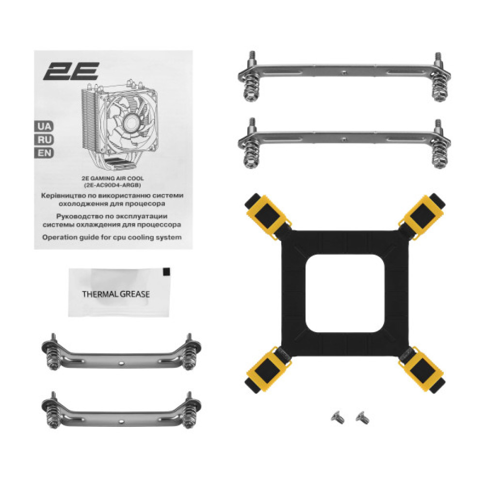 Процесорний кулер  2E GAMING Air Cool AC90D4-ARGB, LGA1851, 1700, 1200, 1366, 115x, AM5, AM4, AM3, AM3+, 4pin PWM, TDP 130W