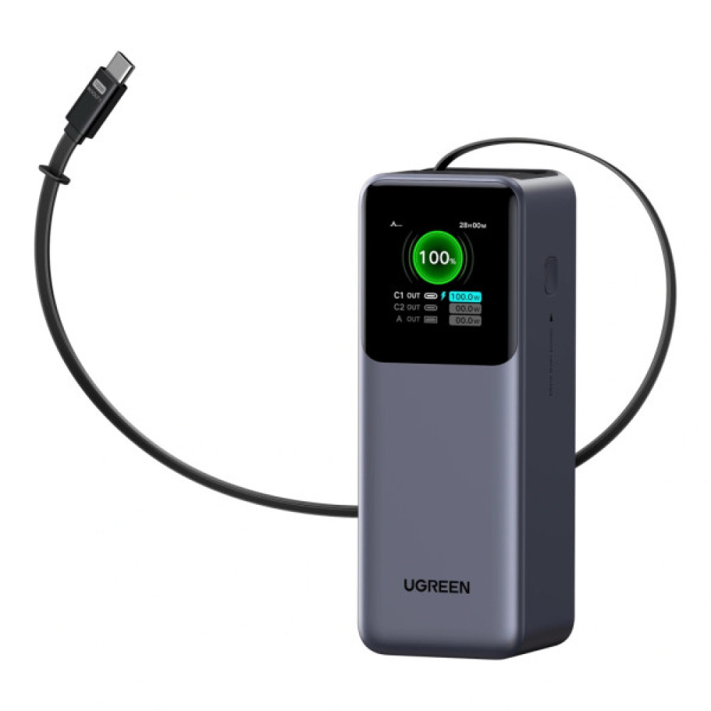 Батарея універсальна Ugreen 20000mAh 165W with Retractable Cable (PB726 55987B)
