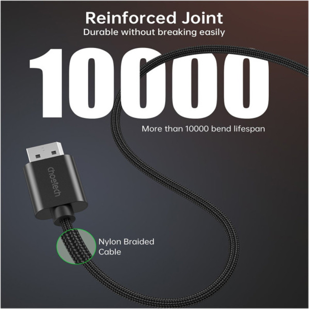 Кабель мультимедійний DisplayPort M to HDMI M 2.0m 4K60Hz Choetech (XDH01-BK)