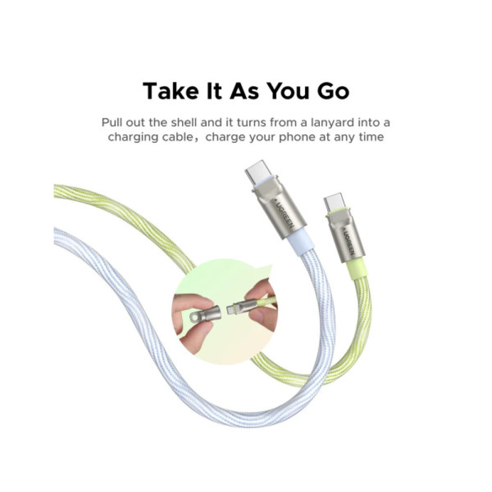 Дата кабель USB-C to USB-C 1.2m 60W pink Ugreen (35510)