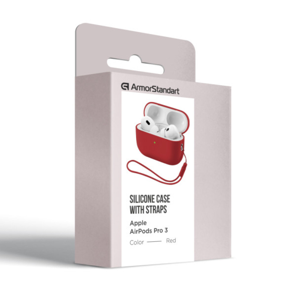 Чохол для навушників Armorstandart Silicone Case with straps For Apple AirPods Pro 3 Red (ARM91285)