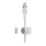Дата кабель USB-C to Lightning 1.0m BRAIDED SILICONE white Belkin (CAA011BT1MWH)