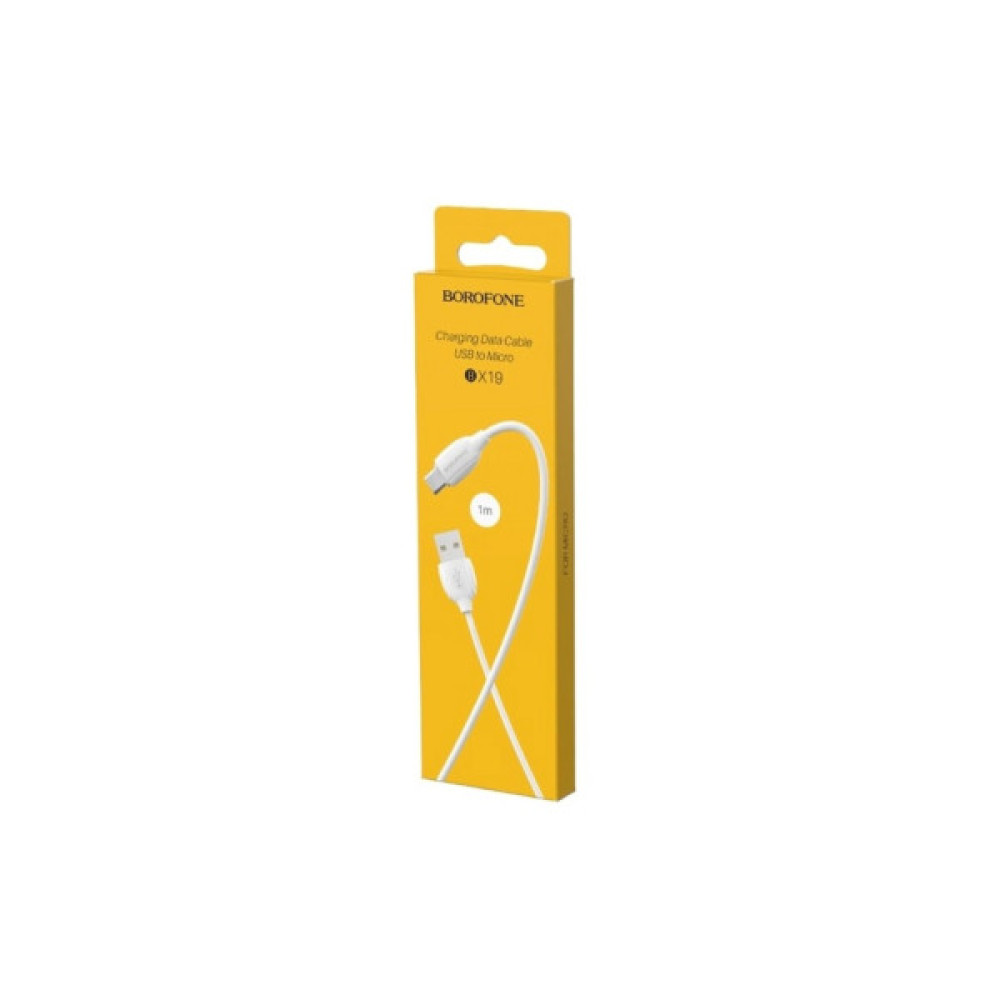 Дата кабель USB 2.0 AM to Micro 5P 1.0m 2.4A white BOROFONE (6931474701787)