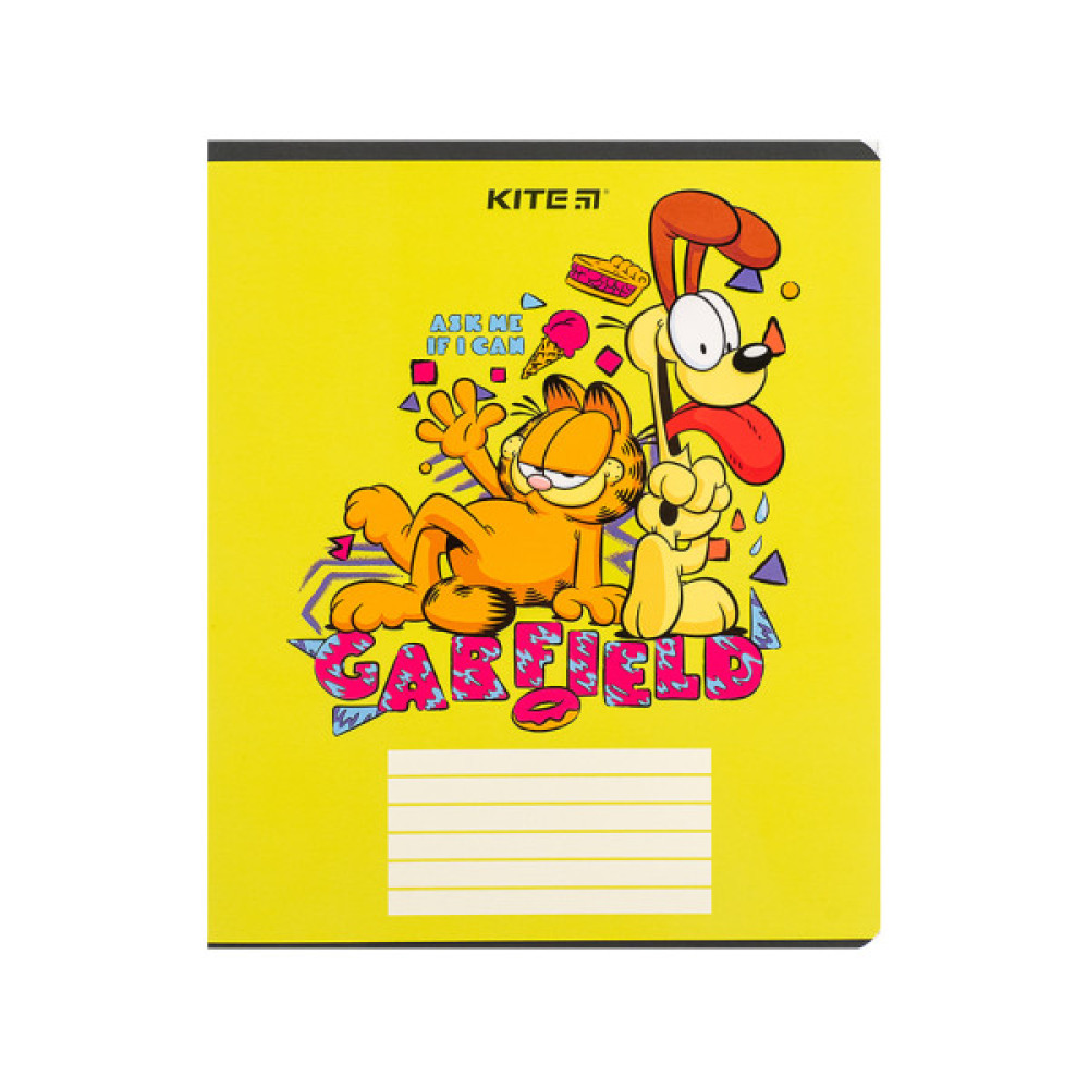 Зошит Kite Garfield, 18 аркушів, клітинка (GF24-236)
