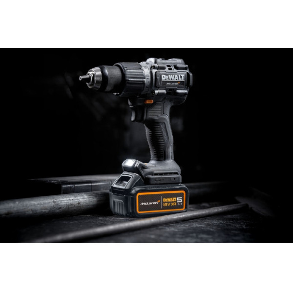 Шурупокрут-дриль ударний акумуляторний DeWALT McLaren F1 TEAM LIMITED EDITION 18В 2х5А·год 90Нм 0-450·0-1650об/хв кейс ЗП 1.34кг