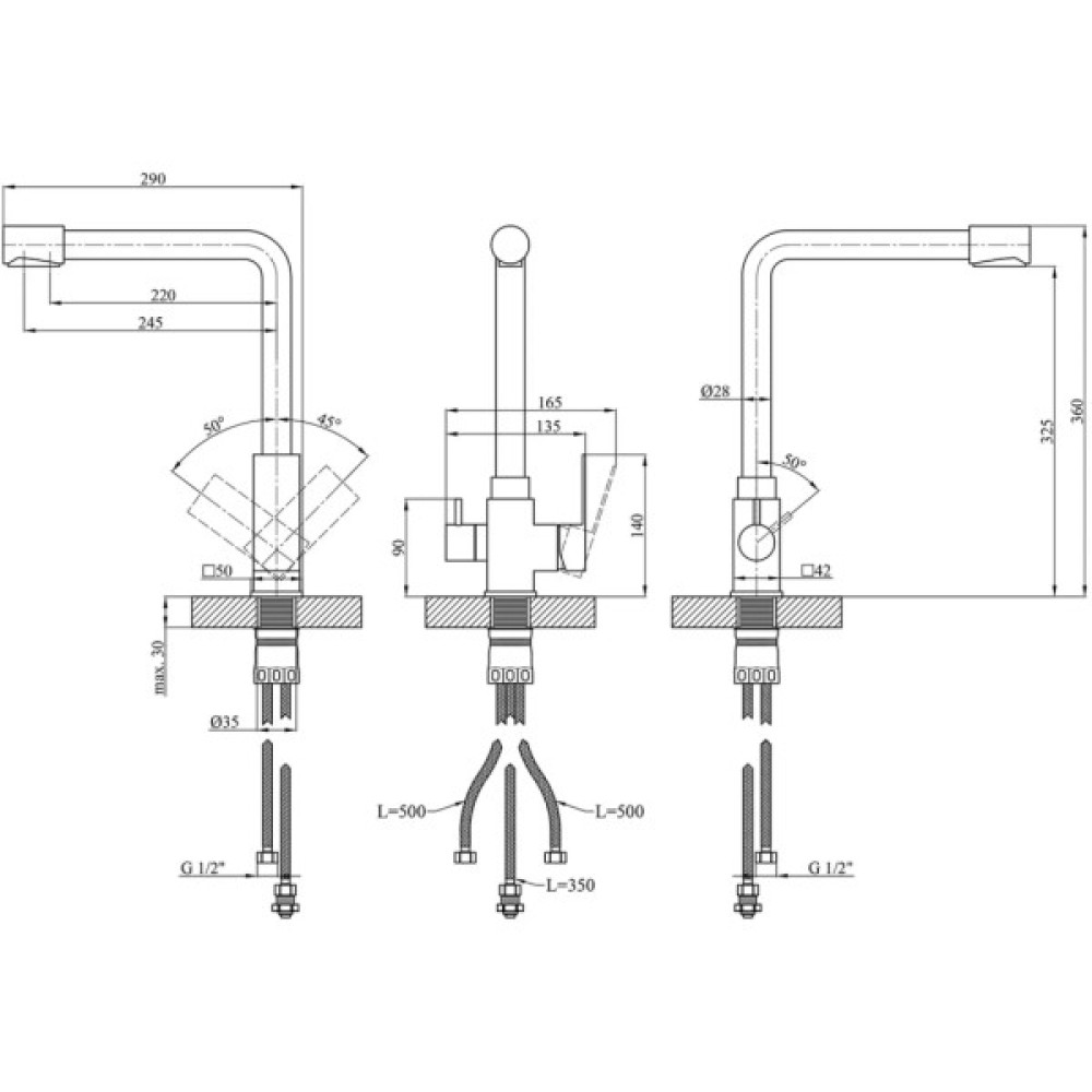 Змішувач Kroner Kubus-SCH03810 (CV027939)