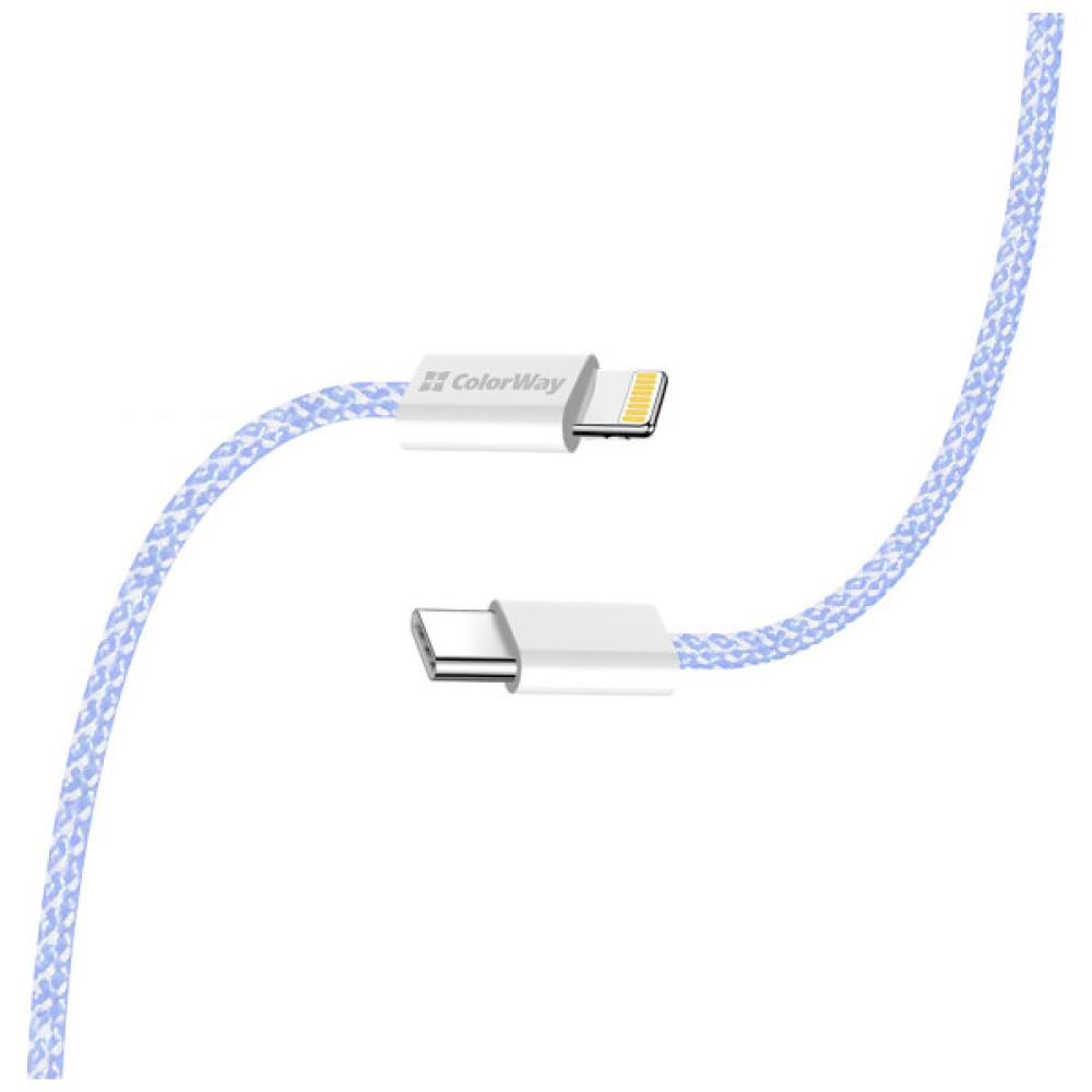 Дата кабель USB-C to Lightning 1.0m 27W purple ColorWay (CW-CBPDCL061-PU)