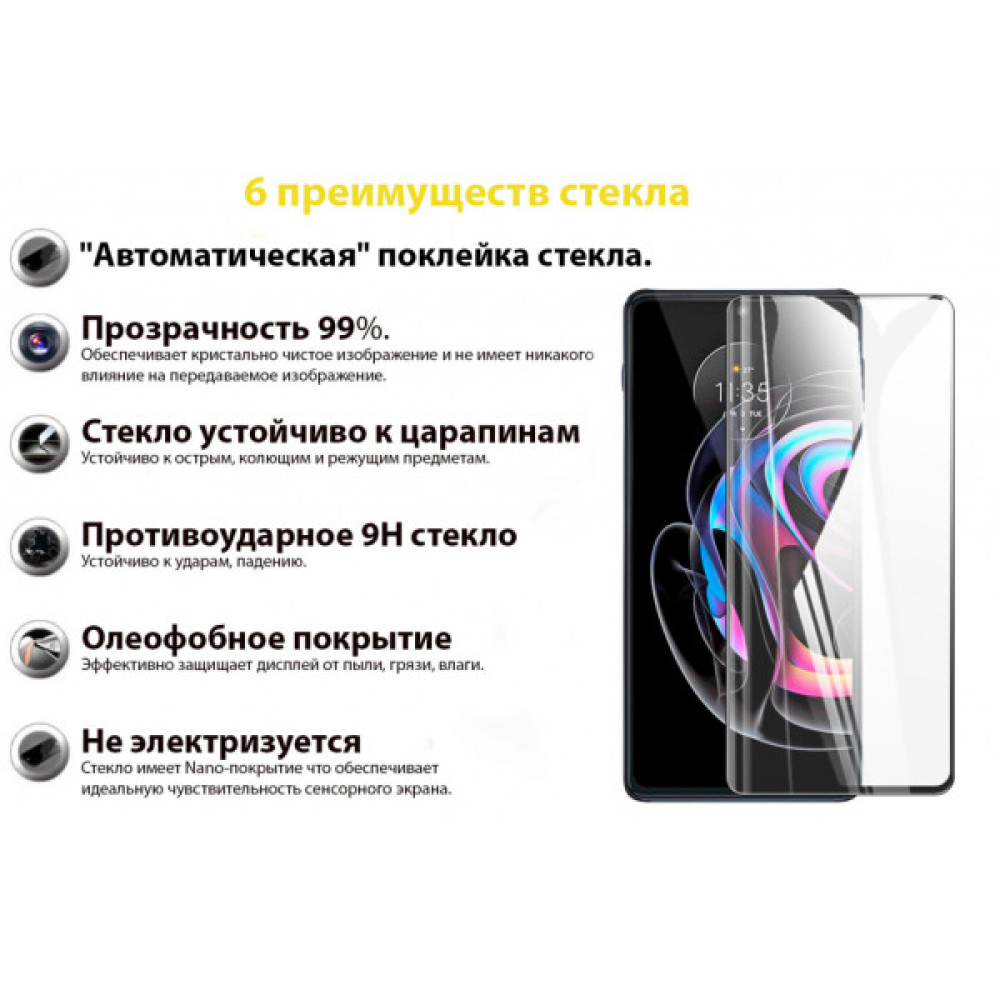 Скло захисне BeCover Motorola Moto Edge 20 Lite Black (706898) Скло захисне BeCover Motorola Moto Edge 20 Lite Black (706898)