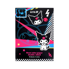Кольоровий папір Kite А4 неоновий Kuromi (10 аркушів/ 5 кольорів) (HK24-252-2)