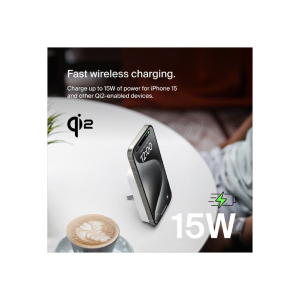 Батарея універсальна Belkin 10000mAh MagSafe Wireless Qi2 White (BPD008BTWH)