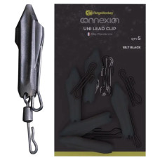 Безпечна кліпса RidgeMonkey Connexion Uni Lead Clip (5 шт/уп) silt black (9168.05.05)