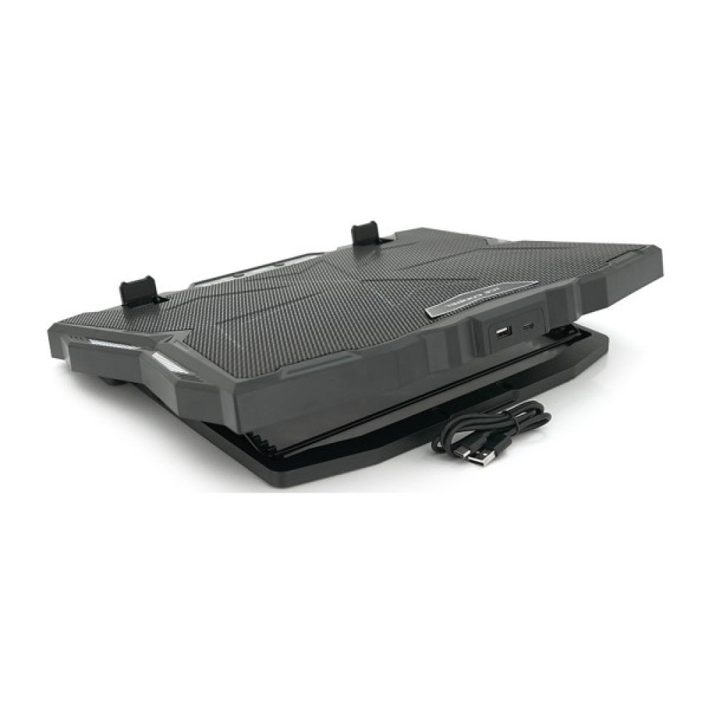 Підставка до ноутбука IceCoorel 10-17", 15*60mm 2500 RPM, TYPE-C+USB, 400x305x39mm, Black (K12)