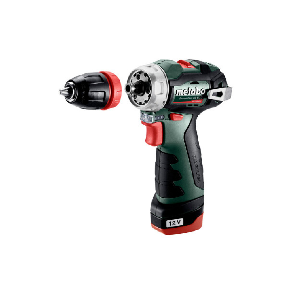 Шурупокрут-дриль акумуляторний Metabo PowerMaxx BS BL Q 12В 2х2.0А·год 20·38Нм кейс 0-400·0-1500об/хв 0.8кг