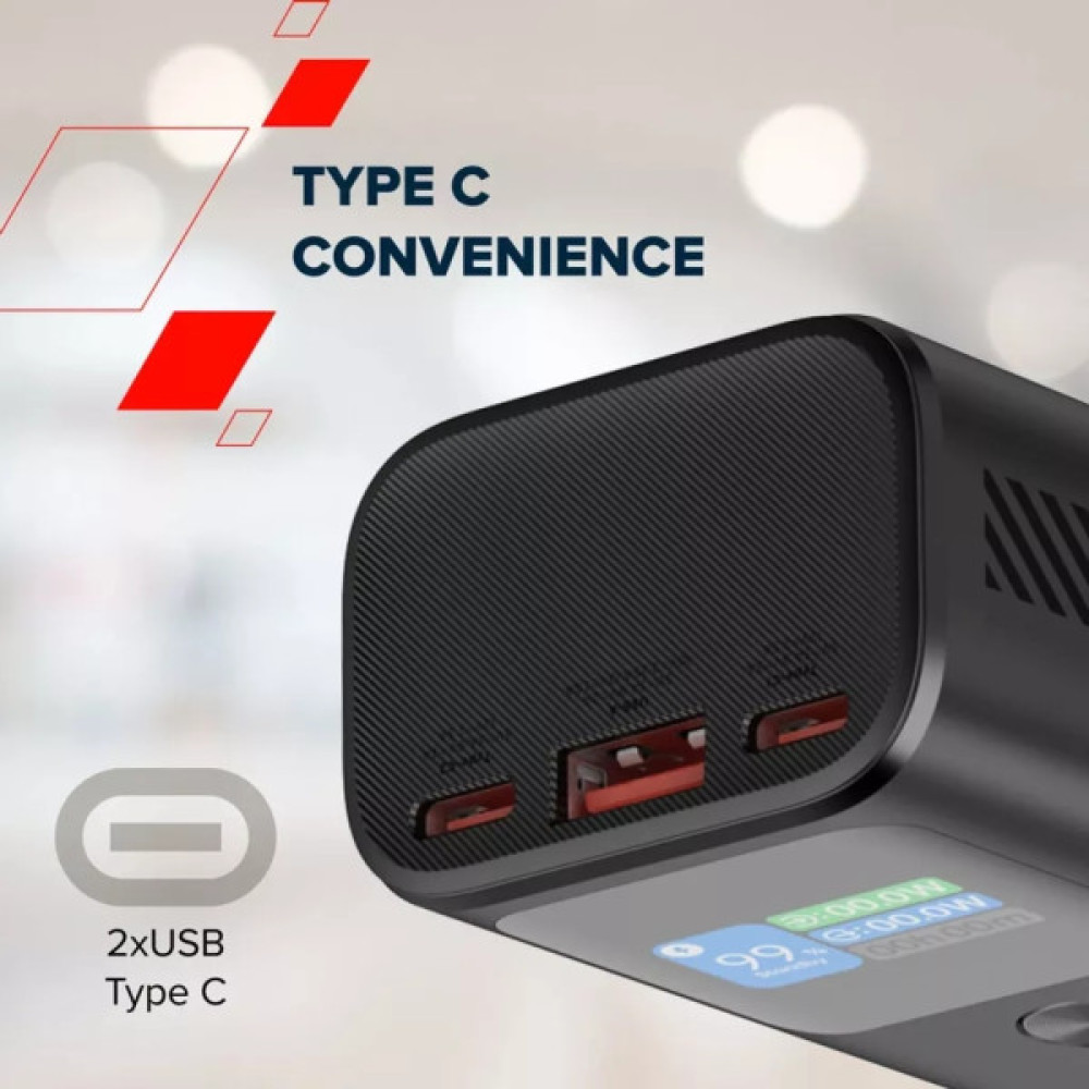 Батарея універсальна Canyon 10000mAh OnPower 130 TFT PD/30W Dark Grey (CNS-CPB130DG)