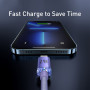 Дата кабель USB 2.0 AM to Lightning 1.2m 2.4A Crystal Shine Series purple Baseus (CAJY000005)