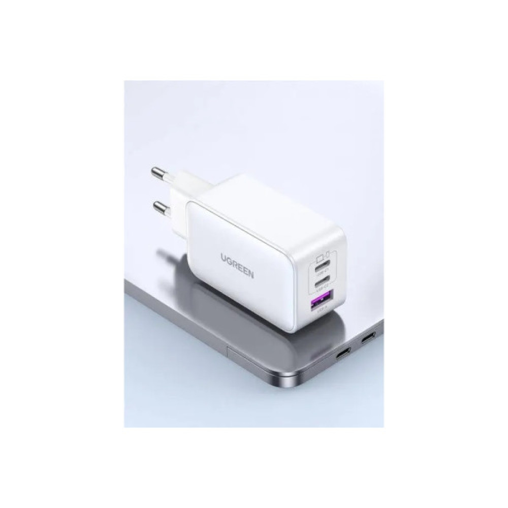 Зарядний пристрій Ugreen 1xUSB + 2xUSB-C 65W GaN CD244 white (15334)