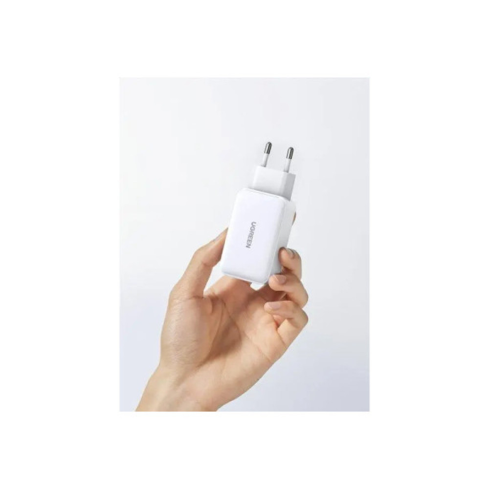 Зарядний пристрій Ugreen 1xUSB + 2xUSB-C 65W GaN CD244 white (15334)
