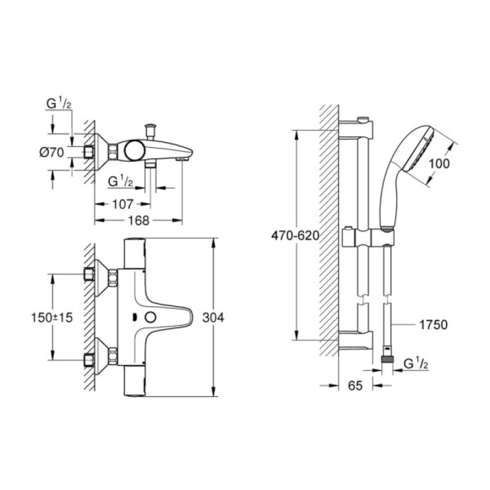 Змішувач Grohe QuickFix Precision Start Black (UA303907T1)